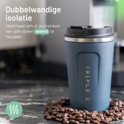 Triple J® Koffiebeker To Go - Thermosbeker - BPA & Lekvrij - 380ml - Blauw -Kookgerei Koning Verkoop 1200x1200 276