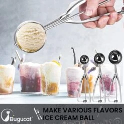 3 Stuks RVS IJsscoop – 3 Maten - 4/5/6 Cm - Met Trigger – IJsscoop - Ijsschep - Ijsjes Scheppen - Ijsboltang - Bolletjeslepel / Portioneerlepel - Scoop Voor Ijs, Fruit, Aardappelpuree -Kookgerei Koning Verkoop 1200x1200 2778