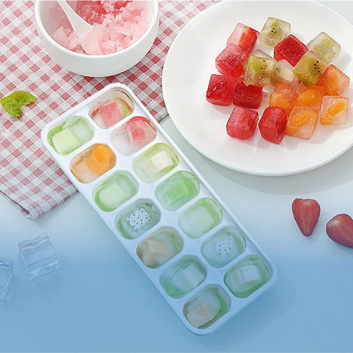 IJsblokjesvorm Siliconen Met Deksel - 3 Stuks- IJsvormpjes, Herbruikbaar - IJsblokjesmaken Zonder Morsen, BPA Vrij 2 IJsblokjesvorm Siliconen Met Deksel - 3 Stuks- IJsvormpjes, Herbruikbaar - IJsblokjesmaken Zonder Morsen, BPA Vrij - Afbeelding 2