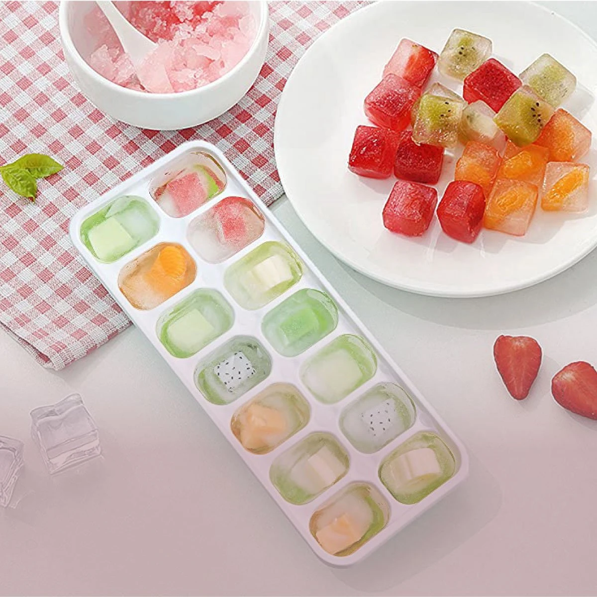 Roze - IJsblokjesvorm Siliconen Met Deksel - IJsvormpjes, Herbruikbaar - IJsblokjesmaker Zonder Morsen, BPA Vrij 4 Roze - IJsblokjesvorm Siliconen Met Deksel - IJsvormpjes, Herbruikbaar - IJsblokjesmaker Zonder Morsen, BPA Vrij - Afbeelding 4