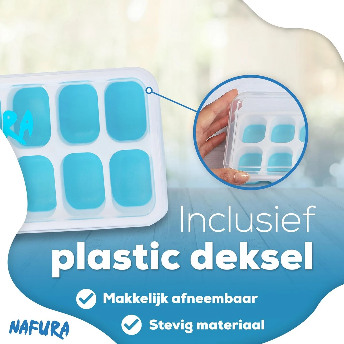 Nafura® Siliconen Ijsblokjesvorm Met Deksel – Ijsvormpjes Maker – Ijsklontjes Vorm - 4 Stuks – Herbruikbaar – BPA Vrij - Vierkant 7 Nafura® Siliconen Ijsblokjesvorm Met Deksel – Ijsvormpjes Maker – Ijsklontjes Vorm - 4 Stuks – Herbruikbaar – BPA Vrij - Vierkant - Afbeelding 7