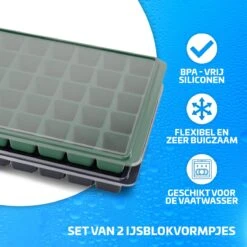 Nince Siliconen IJsblokjesvorm Met Deksel (2 Stuks) - 80 Ijsblokjes - BPA Vrij - Blauw En Grijs 8 Nince Siliconen IJsblokjesvorm Met Deksel (2 Stuks) - 80 Ijsblokjes - BPA Vrij - Blauw En Grijs -Kookgerei Koning Verkoop 1200x1200 2836