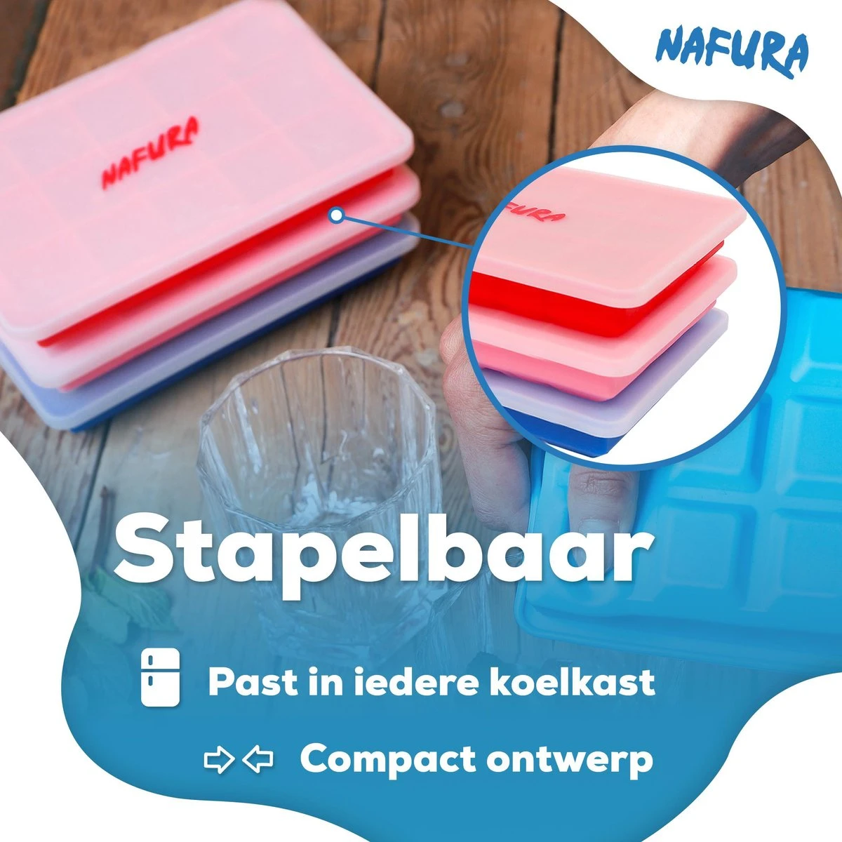 Nafura® Siliconen IJsblokjesvorm Met Deksel (4 Stuks) – IJsvormpjes Maker – IJsklontjes Vorm - Herbruikbaar – BPA Vrij - Vierkant 6 Nafura® Siliconen IJsblokjesvorm Met Deksel (4 Stuks) – IJsvormpjes Maker – IJsklontjes Vorm - Herbruikbaar – BPA Vrij - Vierkant - Afbeelding 6
