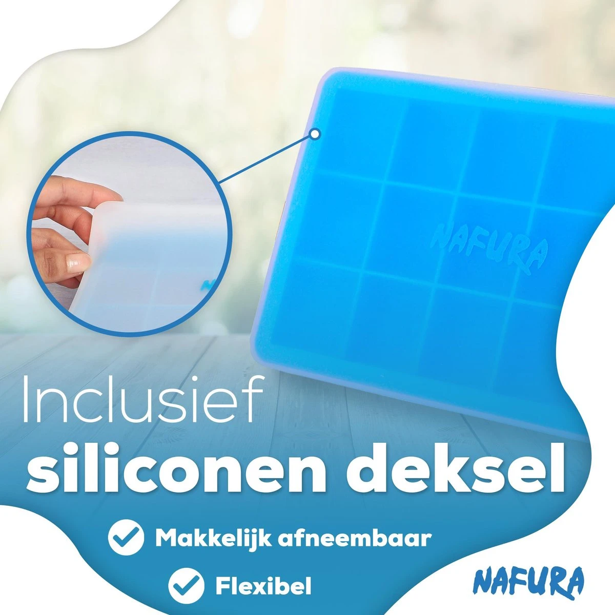Nafura® Siliconen IJsblokjesvorm Met Deksel (4 Stuks) – IJsvormpjes Maker – IJsklontjes Vorm - Herbruikbaar – BPA Vrij - Vierkant 7 Nafura® Siliconen IJsblokjesvorm Met Deksel (4 Stuks) – IJsvormpjes Maker – IJsklontjes Vorm - Herbruikbaar – BPA Vrij - Vierkant - Afbeelding 7