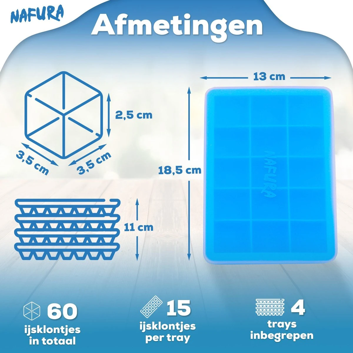 Nafura® Siliconen IJsblokjesvorm Met Deksel (4 Stuks) – IJsvormpjes Maker – IJsklontjes Vorm - Herbruikbaar – BPA Vrij - Vierkant 8 Nafura® Siliconen IJsblokjesvorm Met Deksel (4 Stuks) – IJsvormpjes Maker – IJsklontjes Vorm - Herbruikbaar – BPA Vrij - Vierkant - Afbeelding 8