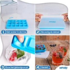 Nafura® Siliconen IJsblokjesvorm Met Deksel (4 Stuks) – IJsvormpjes Maker – IJsklontjes Vorm - Herbruikbaar – BPA Vrij - Vierkant 17 Nafura® Siliconen IJsblokjesvorm Met Deksel (4 Stuks) – IJsvormpjes Maker – IJsklontjes Vorm - Herbruikbaar – BPA Vrij - Vierkant -Kookgerei Koning Verkoop 1200x1200 2866