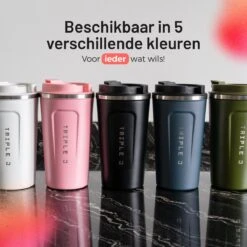 Triple J® Koffiebeker To Go - Thermosbeker - BPA & Lekvrij - 510ml - Groen -Kookgerei Koning Verkoop 1200x1200 291