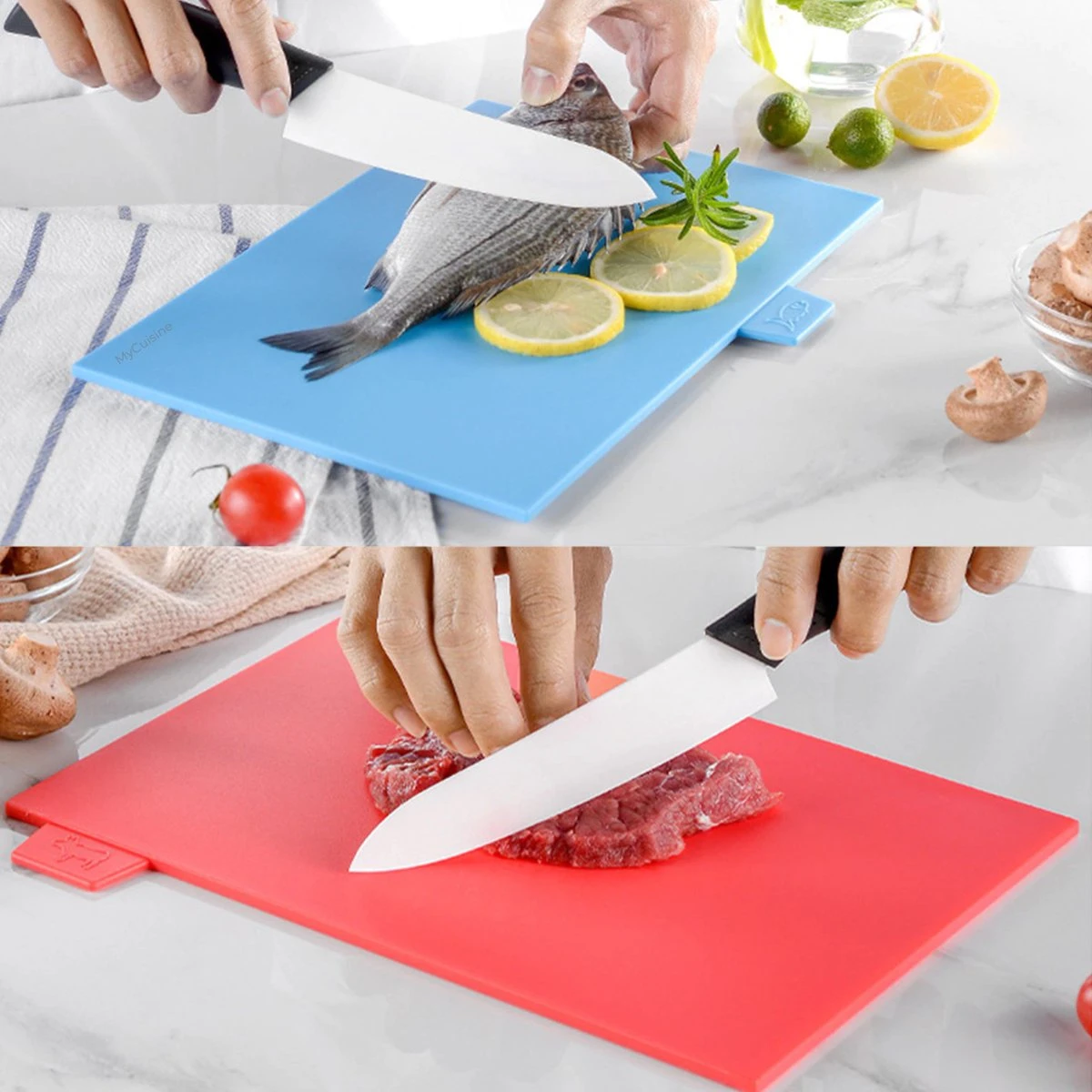 MyCuisine - Snijplankenset Met Houder - 4 Stuks - Snijplanken - Keuken Accessoires - Snijplank - 30 X 22,3 X 0,5 Cm - Kunststof - Zwart 5 MyCuisine - Snijplankenset Met Houder - 4 Stuks - Snijplanken - Keuken Accessoires - Snijplank - 30 X 22,3 X 0,5 Cm - Kunststof - Zwart - Afbeelding 5