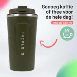 Triple J® Koffiebeker To Go - Thermosbeker - BPA & Lekvrij - 510ml - Groen -Kookgerei Koning Verkoop 1200x1200 294