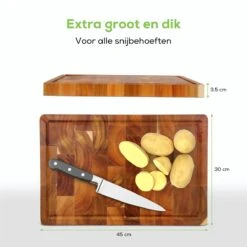 101Products Acacia Houten Snijplank Met Handvatten - Extra Groot - 45x30x(H)3.5cm - Professioneel Hakblok - Serveerplank - Borrelplank - Tapasplank -Kookgerei Koning Verkoop 1200x1200 2981