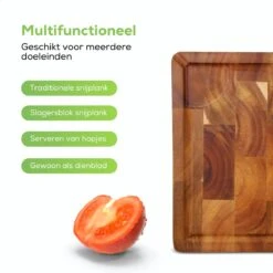 101Products Acacia Houten Snijplank Met Handvatten - Extra Groot - 45x30x(H)3.5cm - Professioneel Hakblok - Serveerplank - Borrelplank - Tapasplank -Kookgerei Koning Verkoop 1200x1200 2982