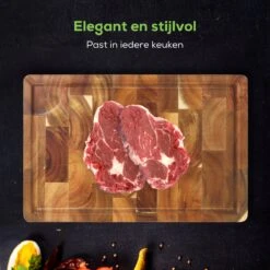 101Products Acacia Houten Snijplank Met Handvatten - Extra Groot - 45x30x(H)3.5cm - Professioneel Hakblok - Serveerplank - Borrelplank - Tapasplank -Kookgerei Koning Verkoop 1200x1200 2985