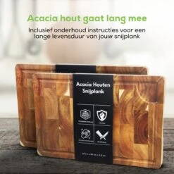 101Products Acacia Houten Snijplank Met Handvatten - Extra Groot - 45x30x(H)3.5cm - Professioneel Hakblok - Serveerplank - Borrelplank - Tapasplank -Kookgerei Koning Verkoop 1200x1200 2986