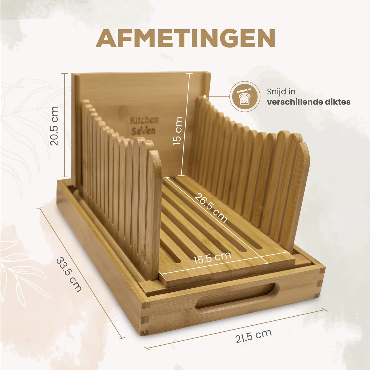 Merkloos Kitchen Seven, Broodsnijder Hulpmiddel, Bamboe Broodplank, Brood Snijden Handmatig, Inclusief Gratis Broodmes 7 Merkloos Kitchen Seven, Broodsnijder Hulpmiddel, Bamboe Broodplank, Brood Snijden Handmatig, Inclusief Gratis Broodmes - Afbeelding 7