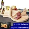 MikaMax Worst Guillotine - Worstsnijder - Worst Snijplank - Sausage Guillotine - Makkelijk Schoon Te Maken - RVS Mes - Bamboe - 30 X 19cm