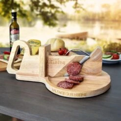 MikaMax Worst Guillotine - Worstsnijder - Worst Snijplank - Sausage Guillotine - Makkelijk Schoon Te Maken - RVS Mes - Bamboe - 30 X 19cm -Kookgerei Koning Verkoop 1200x1200 3007