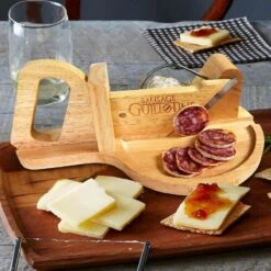 MikaMax Worst Guillotine - Worstsnijder - Worst Snijplank - Sausage Guillotine - Makkelijk Schoon Te Maken - RVS Mes - Bamboe - 30 X 19cm -Kookgerei Koning Verkoop 1200x1200 3008