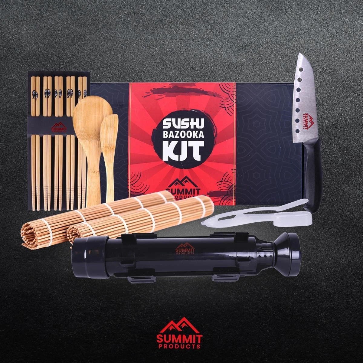 Summit Products Sushi Bazooka Kit- Sushi Maker Set- Sushi Kit- All In One Sushi Set- Inclusief Online Bereidingsgids- Zwart 1 Summit Products Sushi Bazooka Kit- Sushi Maker Set- Sushi Kit- All In One Sushi Set- Inclusief Online Bereidingsgids- Zwart