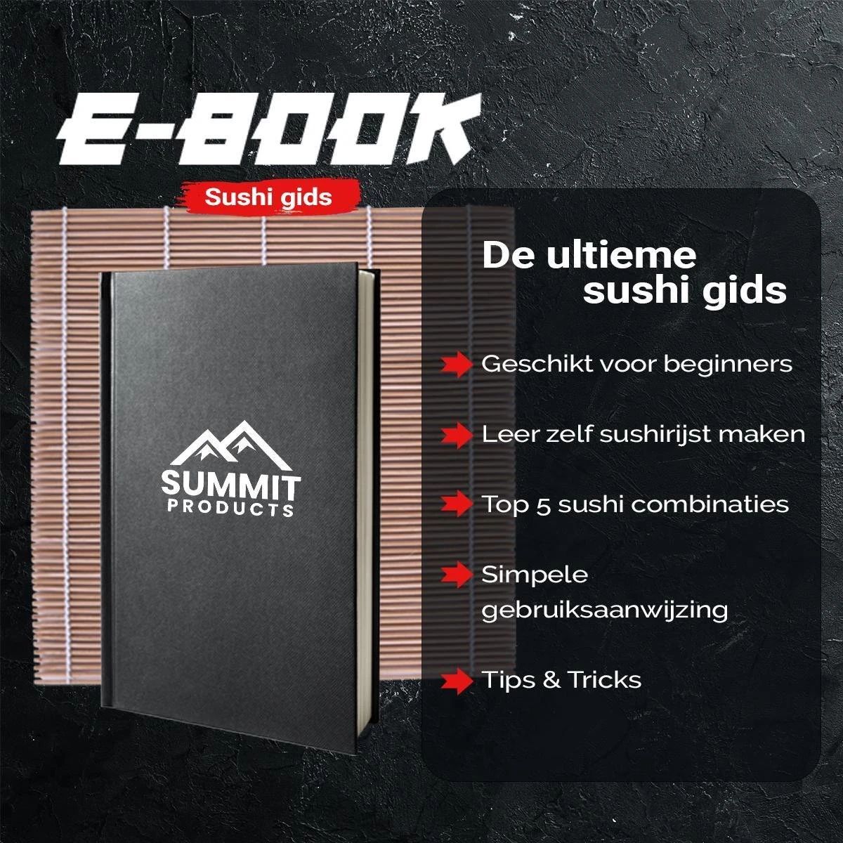 Summit Products Sushi Bazooka Kit- Sushi Maker Set- Sushi Kit- All In One Sushi Set- Inclusief Online Bereidingsgids- Zwart 8 Summit Products Sushi Bazooka Kit- Sushi Maker Set- Sushi Kit- All In One Sushi Set- Inclusief Online Bereidingsgids- Zwart - Afbeelding 8