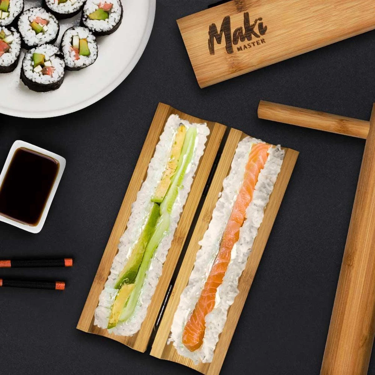 MikaMax Sushi Maker - Sushi Set - Sushi Bazooka - Sushi Machine - Bamboe 7 MikaMax Sushi Maker - Sushi Set - Sushi Bazooka - Sushi Machine - Bamboe - Afbeelding 7
