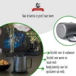 Krumble Melkkannetje 300ml / RVS Melkopschuimkan / Melkkan / Antraciet - Zwart -Kookgerei Koning Verkoop 1200x1200 31