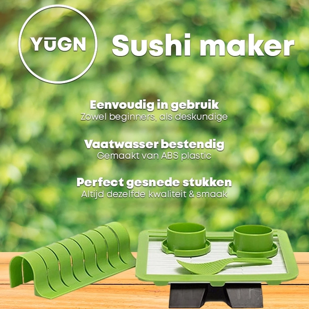 YUGN Sushi Set Sushi Kit Sushi Maker - 7 Delig Met Sushi Mat - Sushi Maken Met Heerlijke Sushi Recepten - Cadeau Tip 4 YUGN Sushi Set Sushi Kit Sushi Maker - 7 Delig Met Sushi Mat - Sushi Maken Met Heerlijke Sushi Recepten - Cadeau Tip - Afbeelding 4