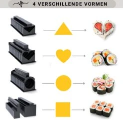 Merkloos Sushi Set 11 Delig - Sushi Maker - Sushi Set - Sushi Kit - Verschillende Vormen - Sushi Maken - -Kookgerei Koning Verkoop 1200x1200 3133