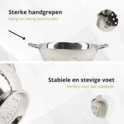 Veluw Vergiet RVS - Op Voet - 2 Grepen - Ø34 X (H)16cm - Keukengerei - Zeven -Kookgerei Koning Verkoop 1200x1200 3154