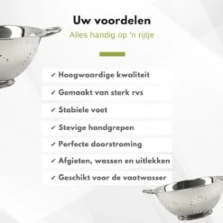 Veluw Vergiet RVS - Op Voet - 2 Grepen - Ø34 X (H)16cm - Keukengerei - Zeven -Kookgerei Koning Verkoop 1200x1200 3155