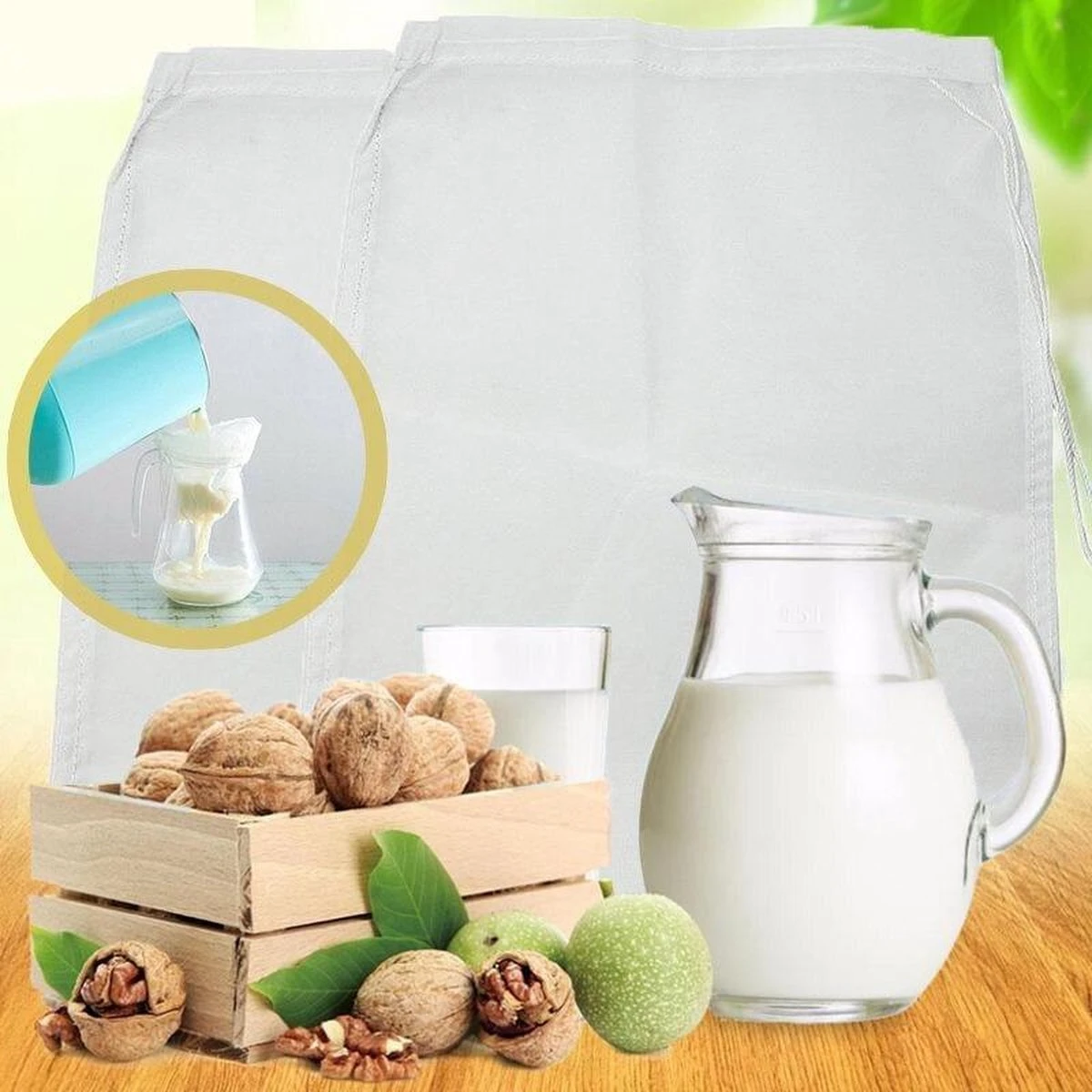 Kaasdoek - Passeerdoek - Neteldoek - Passeerzeef - Notenmelkzak - Zeefdoek - 200 Mesh - 20x30 Cm 4 Kaasdoek - Passeerdoek - Neteldoek - Passeerzeef - Notenmelkzak - Zeefdoek - 200 Mesh - 20x30 Cm - Afbeelding 4