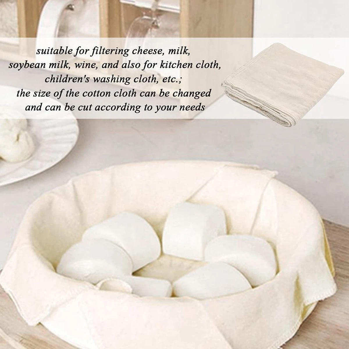 BOTC Kaasdoek - Passeerdoek - 95 X 90 Cm - 2 Stuks -zachte Neteldoek - Passeerdoek - 100% Linnen – Ongebleekt - Micromousseline 6 BOTC Kaasdoek - Passeerdoek - 95 X 90 Cm - 2 Stuks -zachte Neteldoek - Passeerdoek - 100% Linnen – Ongebleekt - Micromousseline - Afbeelding 6