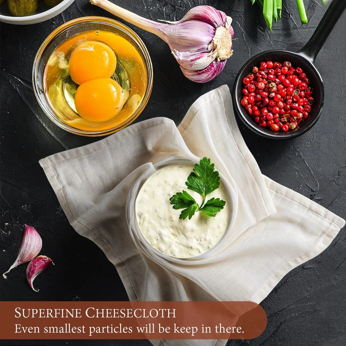 BOTC Kaasdoek - Passeerdoek - 95 X 90 Cm - 2 Stuks -zachte Neteldoek - Passeerdoek - 100% Linnen – Ongebleekt - Micromousseline 9 BOTC Kaasdoek - Passeerdoek - 95 X 90 Cm - 2 Stuks -zachte Neteldoek - Passeerdoek - 100% Linnen – Ongebleekt - Micromousseline - Afbeelding 9