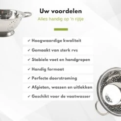 Veluw Vergiet Op Voet - 2 Grepen - Ø24 X (H)11cm - Vergiet RVS - Keukengerei - Zeven -Kookgerei Koning Verkoop 1200x1200 3256