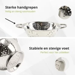 Veluw Vergiet Op Voet - 2 Grepen - Ø24 X (H)11cm - Vergiet RVS - Keukengerei - Zeven -Kookgerei Koning Verkoop 1200x1200 3258