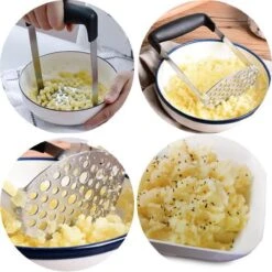 Aardappelstamper | Professioneel | Stamper | Pureestamper | Potato Masher | Pureerder | Stamppot Stamper | Matt Steel | Horizontale Handgreep | Professioneel | Ergonomische Handgreep | Handmatig | Vaatwasserbestendig -Kookgerei Koning Verkoop 1200x1200 3306