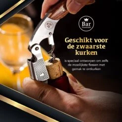 Bar Essentials Heavy Duty Kelnersmes - Wijn Opener - Kurkentrekker Wijn - Sommeliersmes - Tweetraps Hefboom - Hout 10 Bar Essentials Heavy Duty Kelnersmes - Wijn Opener - Kurkentrekker Wijn - Sommeliersmes - Tweetraps Hefboom - Hout -Kookgerei Koning Verkoop 1200x1200 3324