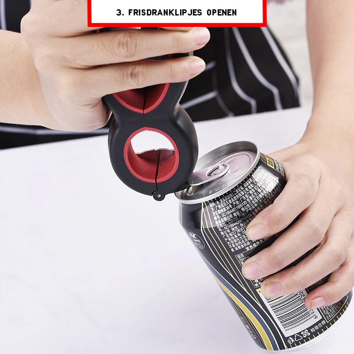 Multifunctionele Opener - 6-in-1 Keuken Hulp - Ouderen Opener - Fles Opener - Bier Opener - Pot Opener - Zak Opener - Veiligheidszegels Verwijderen - Doppen Losdraaien - Allesopener - Zwart/Rood 6 Multifunctionele Opener - 6-in-1 Keuken Hulp - Ouderen Opener - Fles Opener - Bier Opener - Pot Opener - Zak Opener - Veiligheidszegels Verwijderen - Doppen Losdraaien - Allesopener - Zwart/Rood - Afbeelding 6