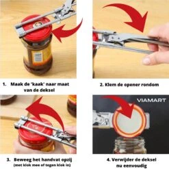 Viamart - Allesopener - Blik, Pot, Fles, Dopje, Deksel Opener - Ideaal Voor Ouderen En Bij Lichamelijke Klachten - RVS -Kookgerei Koning Verkoop 1200x1200 3352