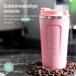 Triple J® Koffiebeker To Go - Thermosbeker - BPA & Lekvrij - 510ml - Roze -Kookgerei Koning Verkoop 1200x1200 336