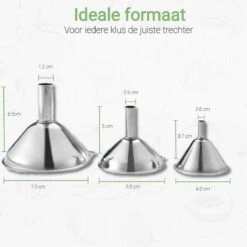 Chefsey - Trechter Set – Keuken – 3 Stuks – RVS – Keukengerei -Kookgerei Koning Verkoop 1200x1200 3376