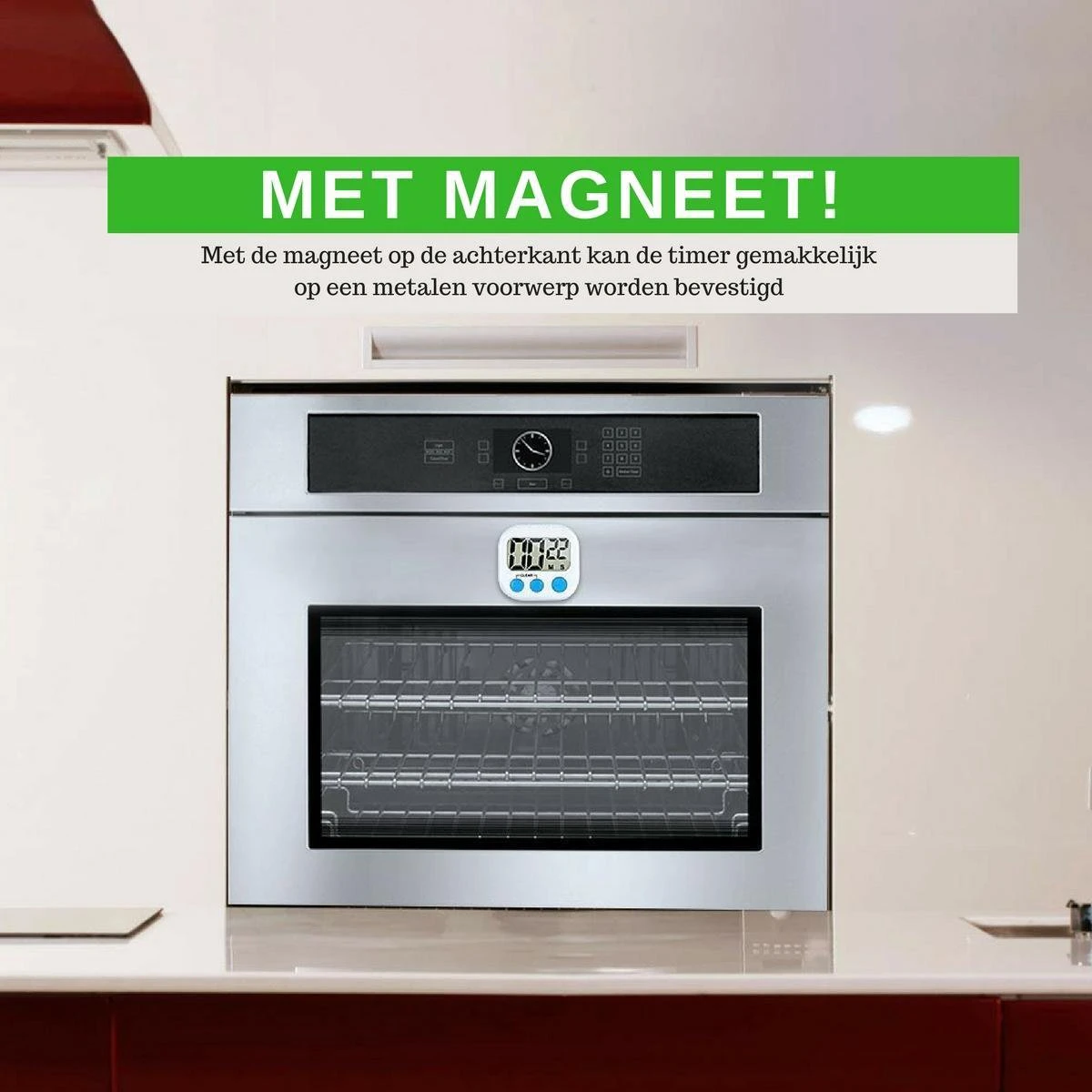 Gohh Digitale Kookwekker - Groot Display - Stevige Magneet - Luid Alarm 3 Gohh Digitale Kookwekker - Groot Display - Stevige Magneet - Luid Alarm - Afbeelding 3