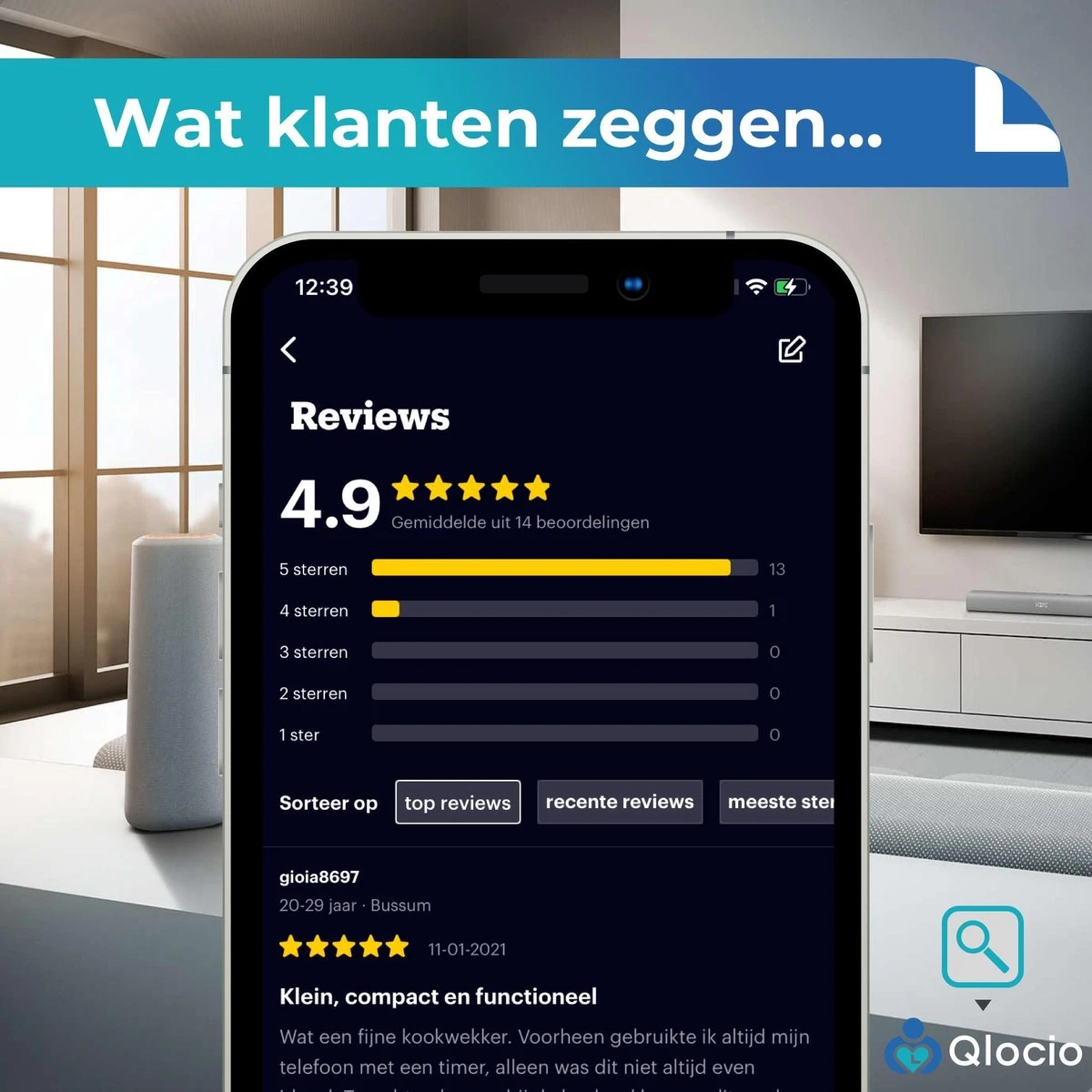 Qlocio Digitale Kookwekker Klok - Keukenwekker - Magnetisch - Zwart 2 Qlocio Digitale Kookwekker Klok - Keukenwekker - Magnetisch - Zwart - Afbeelding 2