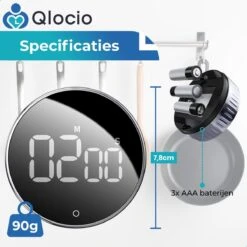 Qlocio Digitale Kookwekker Klok - Keukenwekker - Magnetisch - Zwart 12 Qlocio Digitale Kookwekker Klok - Keukenwekker - Magnetisch - Zwart -Kookgerei Koning Verkoop 1200x1200 3455
