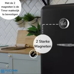YUCONN® Digitale Kookwekker - Keukenwekker - Timer En Stopwatch - Eierwekker - Douche Timer - Magneet - Met Draaiknop - Wit/Zwart -Kookgerei Koning Verkoop 1200x1200 3467