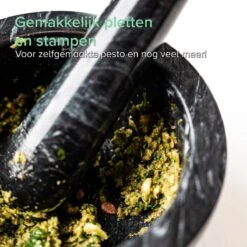 Coninx Vijzel - Mortier Met Stamper - Kruidenstamper - Ø15 X H8CM - Zwart Marmer Gepolijst -Kookgerei Koning Verkoop 1200x1200 3481