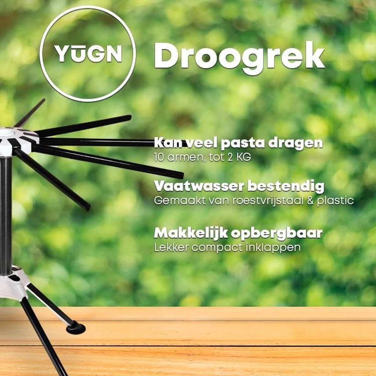 YUGN Pasta Droogrek RVS En Pastarek Inklapbaar - Pasta Droger Voor Oa Spaghetti En Is Vaatwasserbestendig - Met Gratis E-Book - Ruim 10 Armen Van 19 Cm En Hoogte Van 32cm - Cadeau Tip 3 YUGN Pasta Droogrek RVS En Pastarek Inklapbaar - Pasta Droger Voor Oa Spaghetti En Is Vaatwasserbestendig - Met Gratis E-Book - Ruim 10 Armen Van 19 Cm En Hoogte Van 32cm - Cadeau Tip - Afbeelding 3