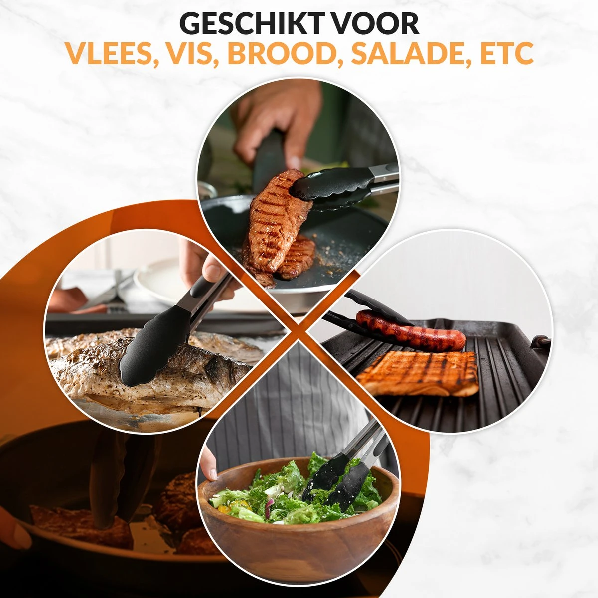 Merkloos Vleestang Voor In De Keuken Keukentang Serveertang BBQ Tang Accesoires Barbecuetang – Roestvrij Staal En Siliconen – Set Van 2 3 Merkloos Vleestang Voor In De Keuken Keukentang Serveertang BBQ Tang Accesoires Barbecuetang – Roestvrij Staal En Siliconen – Set Van 2 - Afbeelding 3