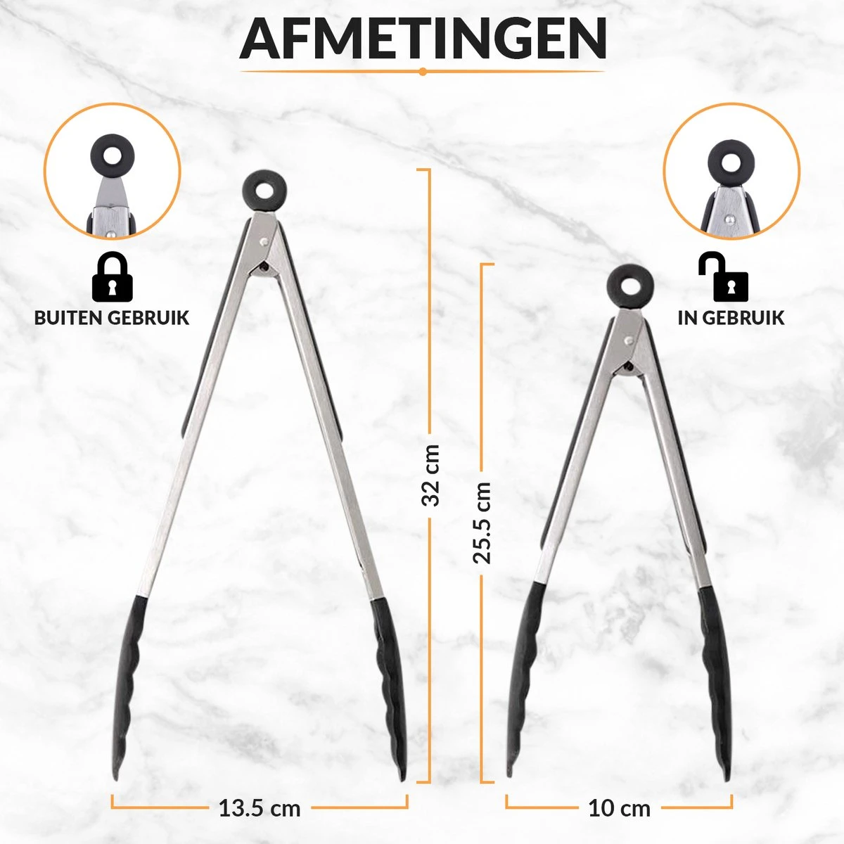 Merkloos Vleestang Voor In De Keuken Keukentang Serveertang BBQ Tang Accesoires Barbecuetang – Roestvrij Staal En Siliconen – Set Van 2 8 Merkloos Vleestang Voor In De Keuken Keukentang Serveertang BBQ Tang Accesoires Barbecuetang – Roestvrij Staal En Siliconen – Set Van 2 - Afbeelding 8