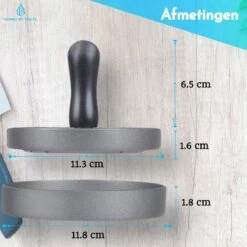 Hamburgerpers - Antiaanbaklaag - BBQ Set - RVS - Incl. 10x Waxpapiertjes -Kookgerei Koning Verkoop 1200x1200 3674