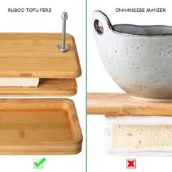 Ruboo Tofu Pers - Bamboe Tofu Pers - Tofupers - Vegan Tofu Press - Vegetarisch 8 Ruboo Tofu Pers - Bamboe Tofu Pers - Tofupers - Vegan Tofu Press - Vegetarisch -Kookgerei Koning Verkoop 1200x1200 3678